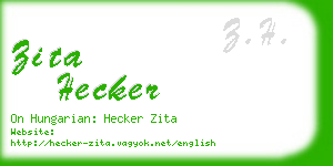 zita hecker business card